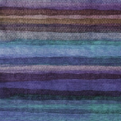 HomeRoots 8' X 10' Blue Purple And Taupe Striped Washable Indoor Outdoor Area Rug