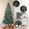 4.5/6/7.5/9FT Pre-Lit Christmas Tree with Pine Cones, Warm White Lights, Hinged Stand, PVC Holiday Decor - 4 of 4