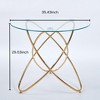 Homy Casa Round Dining Table, Clear Glass Top with Gold Metal Base – Modern Glam Style - 3 of 4