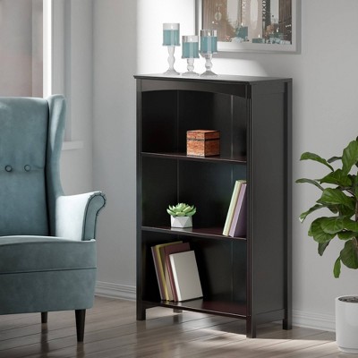 Elegant Espresso 4-Tier Transitional Bookshelf in Solid Wood