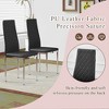FURNIinspire Dining Sets Table And Chair Set For 4, 55"*31.5" Brown Texture Dining Table And 4 Black Modern Style Dining Chairs With Metal Legs - 4 of 4