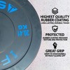 Naysaye Weight Bars Bumper Plates Pair Rubber 45LB with 2Inch Insert for Strength Training in Living Room and Gym Use, Black, 19"*19"*3.5" - 3 of 4