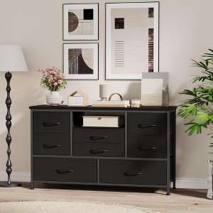 TV Stand for Bedroom,TV Media Console Table with 8 Drawers and Open Shelves for Living Room, Hallway - 1 of 4