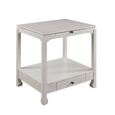 28" Seatlas Accent Table Antique White Finish - Acme Furniture