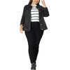 Agnes Orinda Women's Plus Size Classic Denim Washed Front Long Sleeve Casual Jean Jackets - 2 of 4