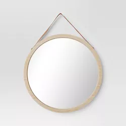 13" x 10" Hanging Mirror Light Brown - Threshold™