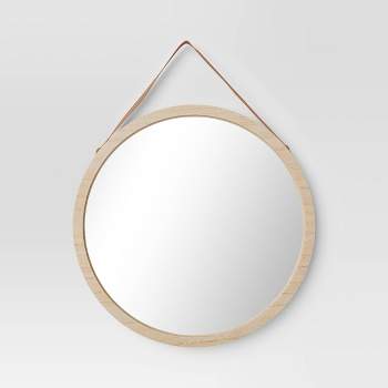 13" x 10" Hanging Mirror Light Brown - Threshold™