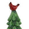 Northlight Glittered Christmas Tree with Red Cardinals Decoration - 14.5" - Green and Red - 3 of 4