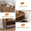 Shoe Storage Cabinet for Entryway with 3 Flip Drawers, Freestanding Narrow Slim Shoe Organizer w/Adjustable Shelf for Living Room, Hallway - 4 of 4