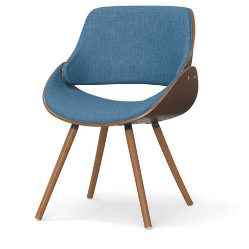 WyndenHall Malone Bentwood Dining Chair with Wood Back Blue: Upholstered Linen, Plywood Frame, Foam Fill - image 1 of 4