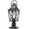 DOMETOUR 2-Pack Outdoor Post Light Fixture, Textured Black, 21.3in, with Pier Mount Base for Gardens, Yards, Entrances - 4 of 4