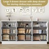 QingMoon 9 Drawer Dresser, Deep Drawer Dresser, Wood Chest of Drawer with Cut-Out Handle, Storage Organizer Furniture for Living Room,Hallway (White) - 4 of 4