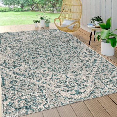 JONATHAN Y Estrella Bohemian Medallion Textured Weave Indoor/Outdoor Area Rug