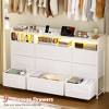 WOWLIVE 9 Drawers Dresser for Bedroom, Farmhouse Dresser with Power Outlet & LED, Chest of Drawers TV Stand - 4 of 4