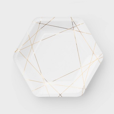 50ct Gold/White Snack Plates - Spritz™