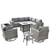 XIZZI Premium Outdoor Swivel Chair Sofa Set in 7 Colors, Modular Patio Seating with Swivel Chairs, Add-Ons Like Coffee Table and Fire Pit - 2 of 4