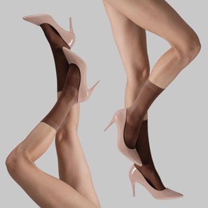 LECHERY Women's Lustrous Silky Shiny Sheer Dress Nylons Stockings Socks (2 Pairs) - 1 of 4