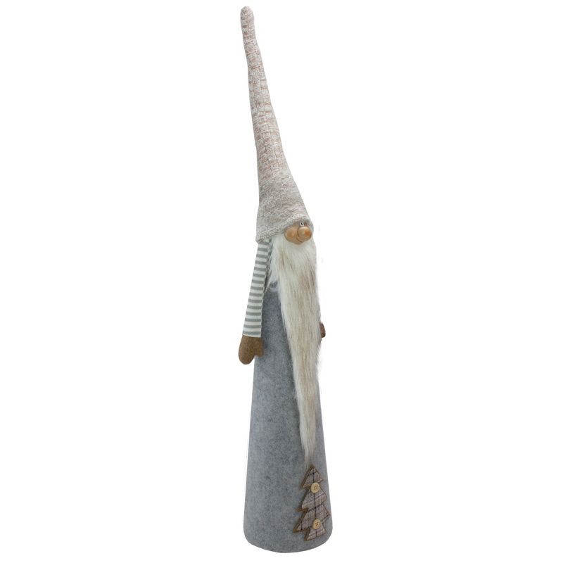 Northlight 22" Gray and Brown Cone Gnome Tabletop Christmas Decoration, 3 of 4