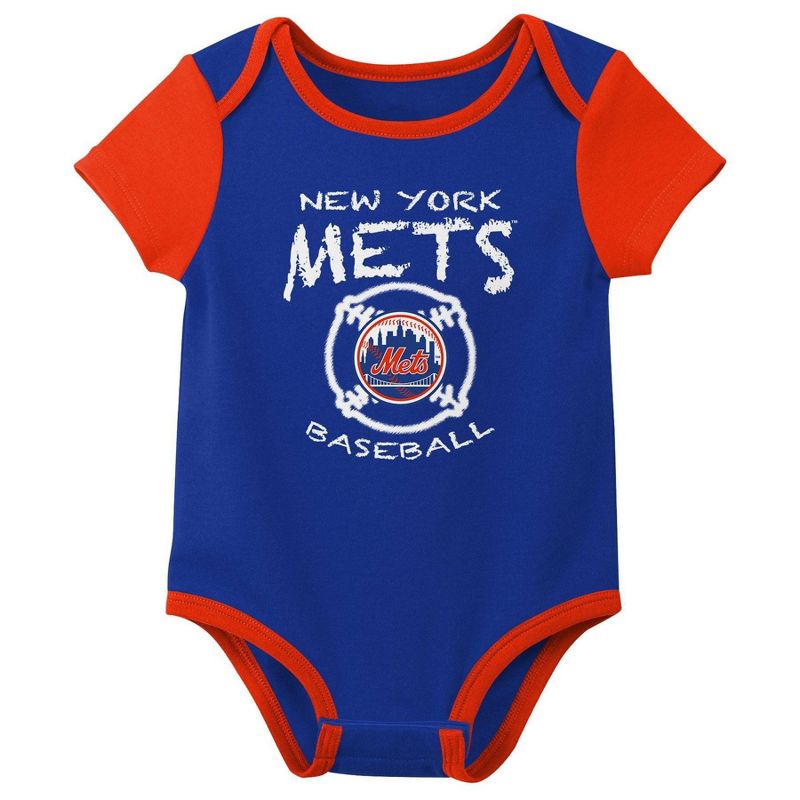 MLB New York Mets Infant Boys&#39; 3pk Bodysuit, 4 of 5