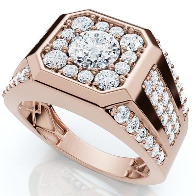 Pompeii3 2Ct Men's Diamond Ring 10k Gold Lab Created