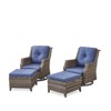 POCASSY Outdoor Rocking Chairs Swivel Chairs Set of 2, All Weather Gray Wicker Rattan 360° Swivel Patio Chair for Balcony, Porch, Pool - 2 of 4