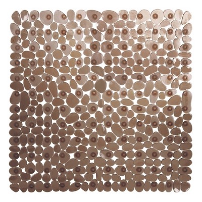 iDESIGN Pebblz Plastic Suction Non Slip Bath Mat for Shower Bathtub Stall 22 "x22"