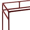 Gulches Glass Top Writing Desk - Blue/Red Finish, 5mm Clear Glass, Metal Sled Base, Open Wooden Shelf, 70lbs Top Weight Limit - 4 of 4