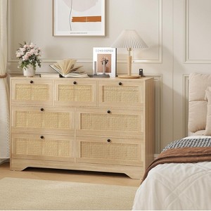 7 Drawer Dresser for Bedroom,Farmhouse Modern Dressers & Chests of Drawers,Wooden Storage Organizer for Closet - 1 of 4