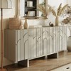 CLIHOME Modern 4 Doors Freestanding Wood Storage Buffet Sideboard, TV Stands and Console - 3 of 4