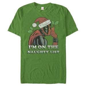 Men's Marvel Christmas Deadpool Naughty List T-Shirt - 1 of 4