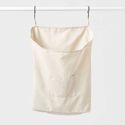 Canvas Over The Door Laundry Hamper - Brightroom™: Hanging Clothes Sorter, Kids Hamper, 45L Capacity, Beige