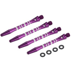 Unique Bargains Medium 2BA Thread Aluminum Dart Shafts with Rubber Rings for Steel Tip 4 Pcs - 1 of 4