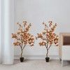 Autumn Eucalyptus Artificial Tree, Long Orange Artificial Plant Faux Eucalyptus Stems for Fall Decorations - 2 of 4
