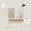 APRILSOUL33.27"Modern minimalist grey teddy velvet Dining Chairs Set of 2 with sturdy gold metal legs - 4 of 4