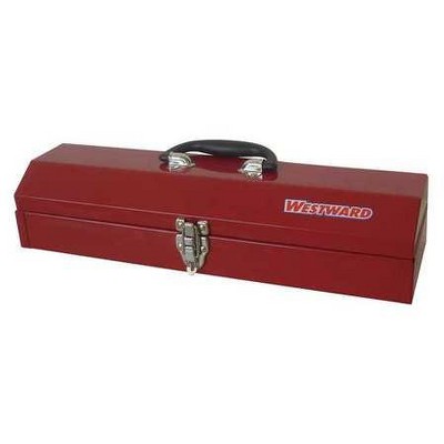 WESTWARD 36Y010 19-1/4"W Steel, Red Portable Tool Box, Powder Coated, 4"H