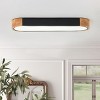Dewdrop 19.69inch Nordic Wood Ceiling Light Linear LED Flush Mount 1 Light 24W 5CCT Dimmable ETL Bedroom - 3 of 4