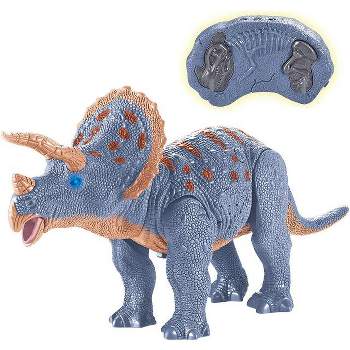 Contixo DR2 RC Dinosaur Toy -Walking Triceratops Dinosaur with Light-Up Eyes & Roaring Effect for Kids