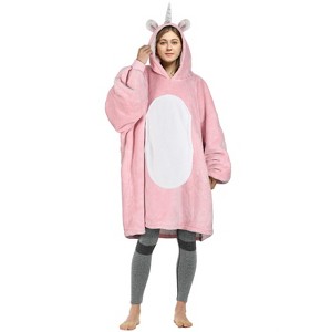 Catalonia Woman Fleece Blanket Hoodie Sweatshirt, Oversized Wearable Blanket for Adults and Teen, Gift for Her, Gift for Him - 1 of 4