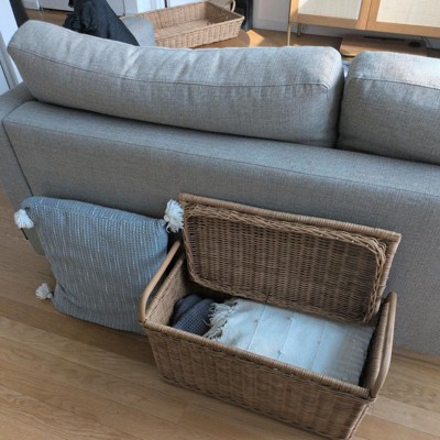 Large Rattan Storage Basket with Lid - Hearth & Hand™ with Magnolia ...