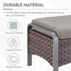 Buenhomino Patio Ottomans Set of 2, Outdoor Wicker Footrest with Thickened Cushions, Multipurpose Metal Patio Furniture for Backyard and Deck - 2 of 4