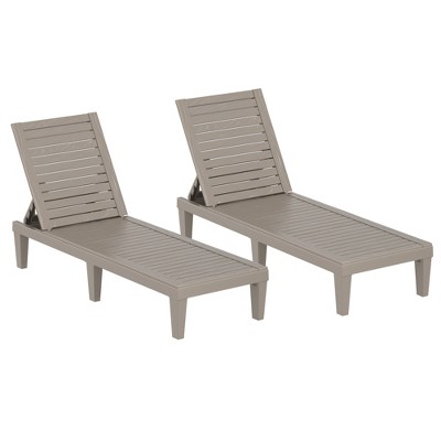 Chic Crate - Waterproof 2P Outdoor Chaise Lounge Set, Lightweight Black Patio Furniture for Relaxation & Comfort