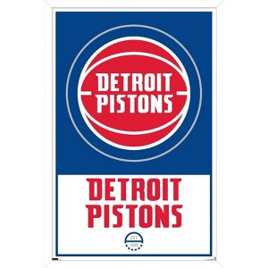 Trends International NBA Detroit Pistons - Logo 21 Framed Wall Poster Prints - 1 of 4