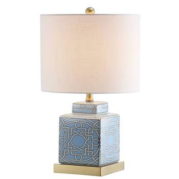 22" Ceramic/Metal Catherine Ginger Jar Table Lamp (Includes LED Light Bulb) Blue - JONATHAN Y