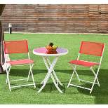 Costway 3 PCS Folding Bistro Table Chairs Set Garden Backyard Patio Furniture Red