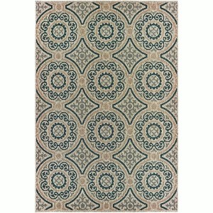 Oriental Weavers Latitude 609X3 Grey/ Teal Indoor/Outdoor Area Rug - 7'10" x 10' - 1 of 4