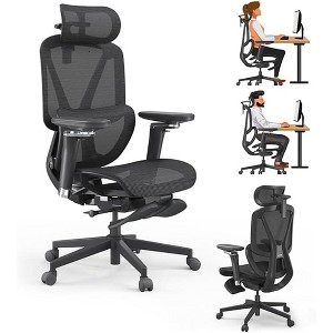 UNISOAR Wide Lumbar Support Ergonomic Mesh Office Chair for Lower Back Pain - 1 of 4