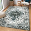 Washable Vintage Rug Non Slip Low Pile Rug Soft Throw Floor Cover Floral Foldable Indoor Carpet for Living Room Bedroom Playroom Nursery - 3 of 4