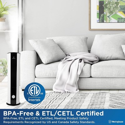 Westinghouse 28-inch Black and White Ultrasonic Tower Humidifier with Essential Oil Diffuser