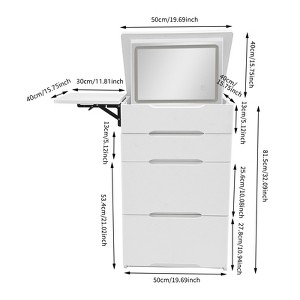 YIYIBYUS Makeup Desk with Mirror and Light, Compact Vanity Table, Small Make Up Table - 1 of 4