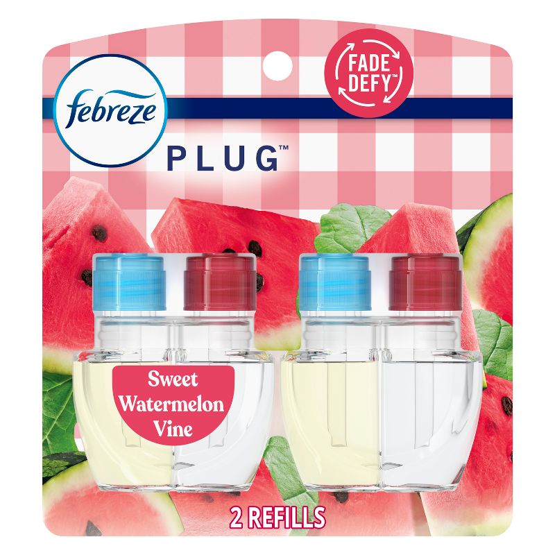 Febreze Plug Dual Refill Air Freshener Sweet Watermelon Vine - 2ct, 1 of 14